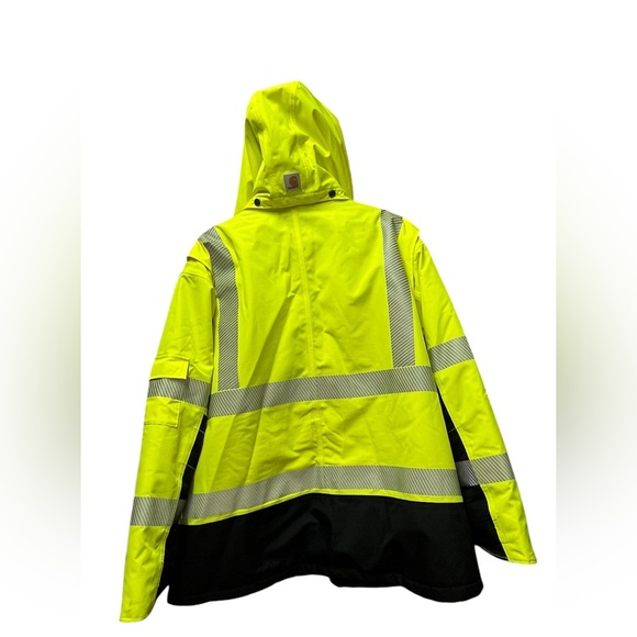 Carhartt Men's High-Vis Waterproof Loose Fit Class 3 Jacket - Picture 4 of 14